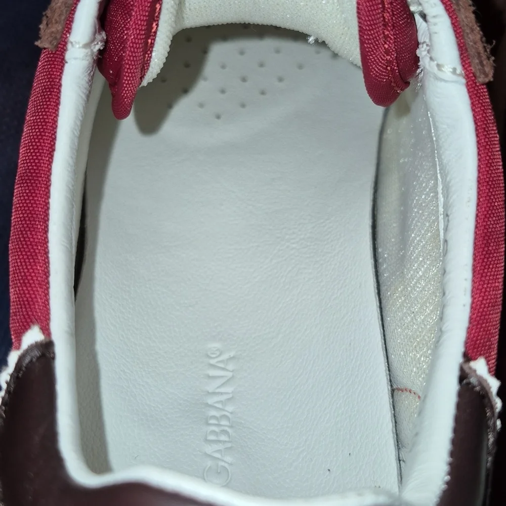 Dolce&Gabbana Red Suede&leatherlow Profile Trainers Mens sz.6.5= 8.5wmn (#1741)